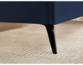 Sötétkék kárpitozott franciaágy ágyráccsal 180x200 cm Prune – Bobochic Paris