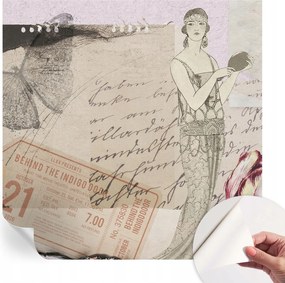 Öntapadós tapéta Fali furnér 3D hatás Nosztalgikus kollázs 250x250 cm