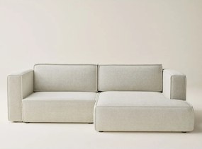 Krémszínű zsenília kinyitható-tárolóhelyes sarokkanapé (jobb oldali-heverő résszel) Velto – Maison de Rêve