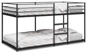 fekete acél emeletes ágy matrac nélkül 107 x 203 cm