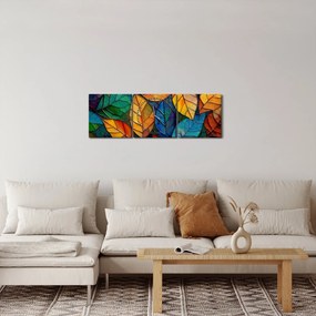 Kép - Levélmozaik (órával) (90x30 cm)