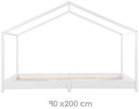 Fehér házikó alakú gyerekágy 90x200 cm Montessori – Roba