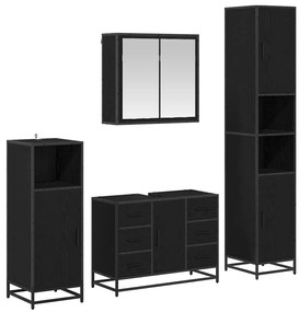 Fürdőszoba bútor szett 4 pcs Musta tammi 80 x 33 x 60 cm
