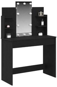 LED világításos Sminktükör Fekete Tölgy 96x40x142 cm