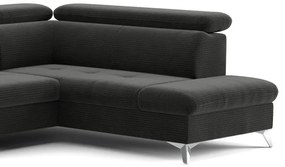 CATANIA U alakú, jobbos, grafit sarok ülőgarnitúra tárolóval, ággyá nyitható