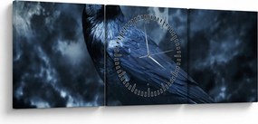 Kép - Holló (órával) (90x30 cm)