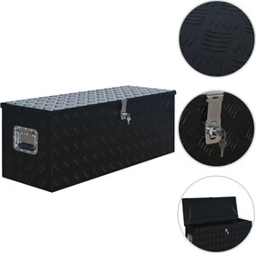 vidaXL fekete alumíniumdoboz 1085 x 370 x 400 mm