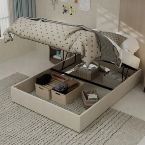 Egyszerű ágykeret, 140*200 cm, Bézs Hidraulikus franciaágy