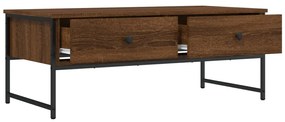 Barna tölgyszínű szerelt fa dohányzóasztal 101x49x39,5 cm