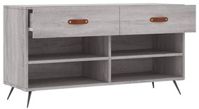 szürke sonoma színű szerelt fa cipőpolc 102 x 35 x 55 cm