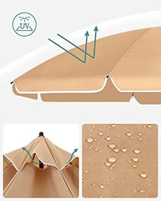 Napernyő 200 cm, UPF 50+ napvédelem, talp nélkül – Taupe