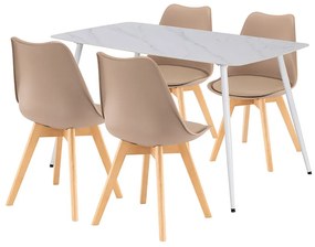 Ravena 4+1 étkező garnitúra fehér-bézs