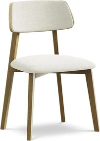 Krémszínű tömörfa étkezőszék Niu – Makamii