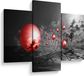 Piros gömbök képe (90x60 cm)