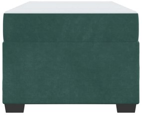 Ágykeret matraccal matracmal Sötétzöld 90 x 190 cm Bársony
