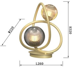 Wofi 8015-204 - LED Asztali lámpa METZ 2xG9/3,5W/230V arany/szürke