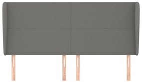 sötétszürke szövet fejtámla szárnyakkal 183x23x118/128 cm
