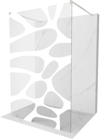 Mexen Kioto, Walk-In zuhany paraván 110 x 200 cm, 8 mm átlátszó üveg fehér mintás, csiszolt acél profil, 800-110-002-97-97