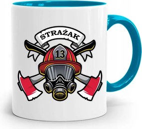 Kék Bögre Tűzoltónak Logó Ajándék fényképes nyomtatással