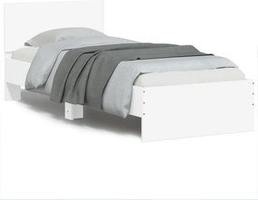 vidaXL fehér szövet ágykeret fejtámlával 75x190 cm