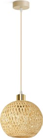 Függő lámpa Rattan Bézs Boho 1xE27 Állítható Magasság Nappali Hálószoba