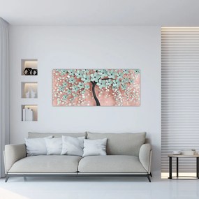 Kép - Pasztell kék virágok (120x50 cm)