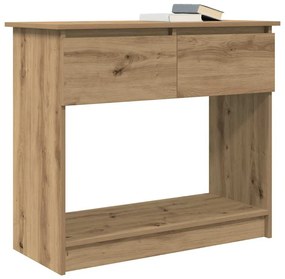 kézműves tölgy konzolasztal fiókokkal 85,5x38,5x74,5 cm