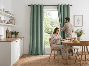 Sötétítő függöny DREAM VELVET 140x250 cm, zsályazöld Felfüggesztés: Hullámos sínszalag