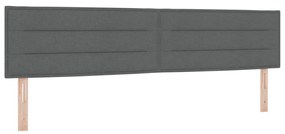 Boxspring ágy matraccal sötétszürke 200x200 cm szövet