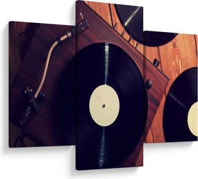 Gramofon lemezek képe (90x60 cm)