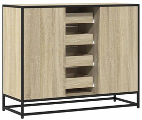 sonoma tölgy színű szerelt fa tálalóasztal 92 x 35 x 76 cm