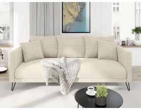 Krémszínű zsenília kanapé 200 cm Freya – Ropez