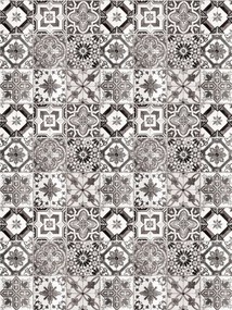 Tapéta Elegáns csempe Klasszikus dísz Monokróm 206x275 +ragasztó