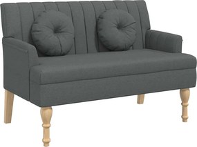 vidaXL sötétszürke szövetpad párnákkal 113x64,5x75,5 cm