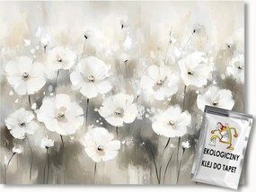 Fotótapéta Flizelina Természet Kert Rét Fehér Virágok Bézs Boho 368x254 ragasztó