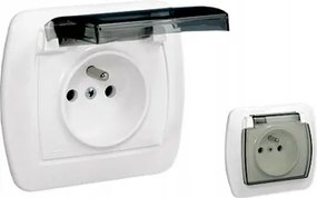 Földelt szimpla aljzat fehér IP44 Akkord AGZ1BE/11A Kontakt-Simon