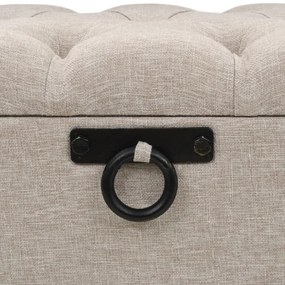 krémszínű szövet tárolópad háttámlával 110 cm