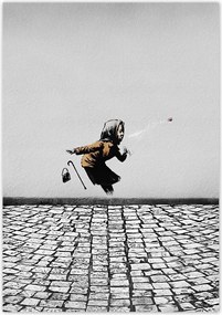 Poszterek 70x100 Banksy Tüsszentő nagymama