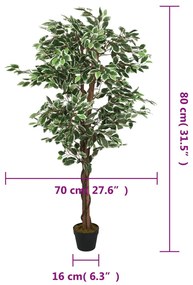 zöld mű fikusz fa 378 levéllel 80 cm