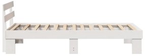 ágykeret fejtámlával Fehér 100x200 cm Tömör fa fenyő