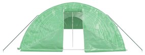 zöld acélvázas melegház 100 m² 20 x 5 x 2,3 m