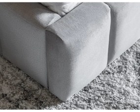 Világosszürke kárpitozott ágyneműtartós franciaágy ágyráccsal 140x200 cm Lamica – ELTAP