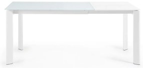 Bővíthető étkezőasztal üveg asztallappal, hosszabbító asztallappal 80x120 cm Axis – Kave Home
