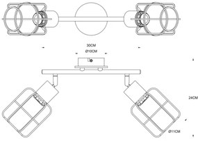 Globo 54037-2 - Spotlámpa WILLA 2xE27/60W/230V