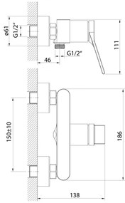 Aqualine - Zuhanycsap BOLERO fényezett króm
