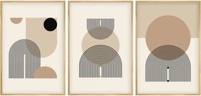Huhu263 keretezett MDF falikép, 50 x 70 cm, 3 db-os szett