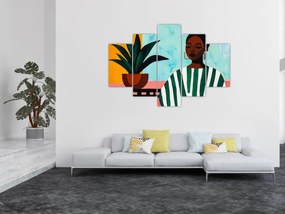 Kép - Nő virággal (150x105 cm)