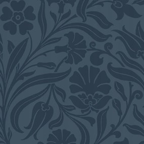 Kék Flizelin Tapéta Növényi Virág Motívummal