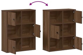 barna tölgy színű szerelt fa könyvszekrény 60x24x76,5 cm