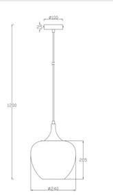 Globo 15548HK - Csillár zsinóron MAXY 1xE27/40W/230V átm. 24 cm fehér/antracit